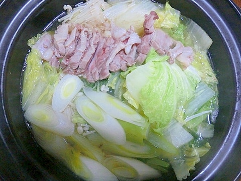 ヒガシマルのうどんスープを使った鴨鍋